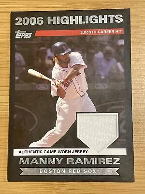 MANNY RAMIREZ 2007 Topps Series 2 - 2006 Highlights GAME WORN Jersey Patch Rare • $0.99