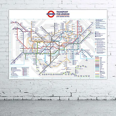 A0 A1 A2 A3 London Underground Tube Station Map Poster June 2017 Wall Art Decor • £11.99