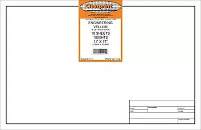 Clearprint Vellum Sheets With Engineer Title Block 11x17 Inches 16 Lb 60 GSM • $24.59
