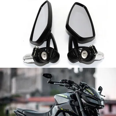 Motorcycle Black 7/8  Bar End Mirror For YZF-R1 R6 R6S FZ-09 125 250 450F 250F • $26.99