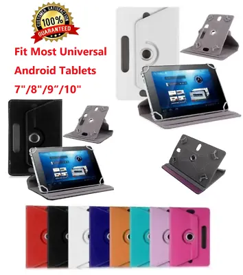 For Universal Android Tablets 7  8  9  10  10.1  Folio Leather Case Cover 360° • $9.99