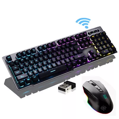 $45.99 • Buy Wireless Gaming Keyboard And Mouse Rechargeable LED Backlit For PC Laptop PS4 AU