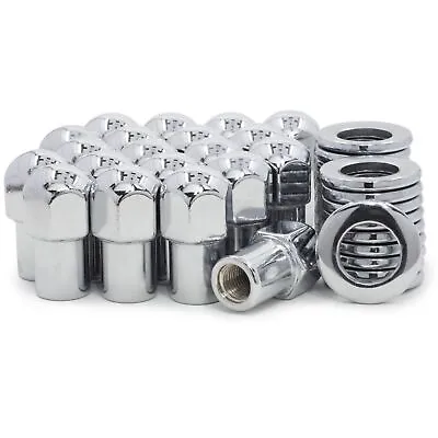 20 Lug Nuts 7/16-20 Chrome Dome Top Mag .75 Shank Cragar S/S Center Washers • $25.45