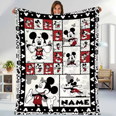Personalized Mickey Mouse Blanket Mickey Blanket Mickey Mouse Birthday • $69.99