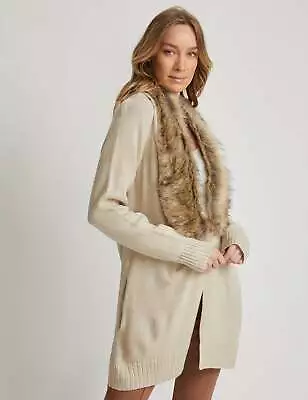 Urban - Womens Jumper - Long Winter Cardigan Cardi - Beige - Sweater - Work Wear • $15.57