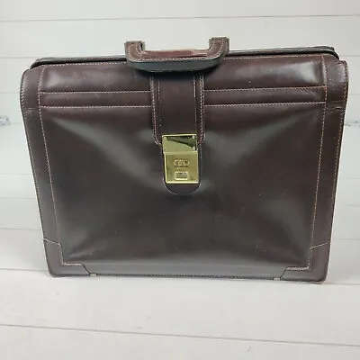 Vintage Presto Brief Case Document Bag Leather Burgundy Clutch Bag Gold Tone  • $14.99