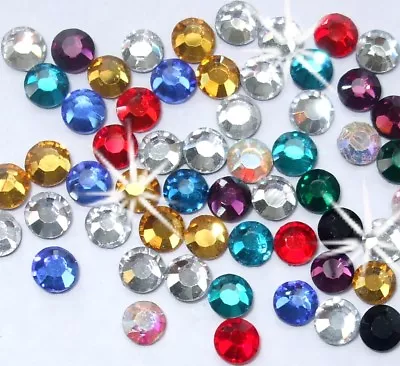 Machine Cut Hotfix Flat Back Iron On / Glue On Rhinestones Diamante Glass Beads • £3.99