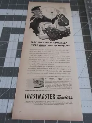 1943 Toastmaster Toasters Military U.S. Navy Home Vintage Print Ad • $7.20