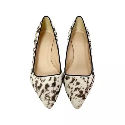 J.CREW COLLECTION DULCI CALF HAIR KITTEN HEELS. SIZE: 6 Blk/wht ITEM # A9771. • $70