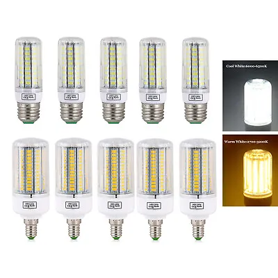 1X 6X 10X LED Corn Bulb E27 E14 Light 5730 SMD 7W 12W 15W 20W 25W 45W White Lamp • $53.39