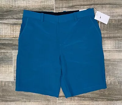 New Mens Nike Dri-FIT Flex Hybrid Flat Front Golf Shorts CU9740-404 Blue Sz 36 • $39