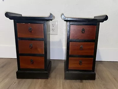 P- 5/G Korean Furniture Oriental Style Small Three Drawer Wood Chest Set Vintage • $30