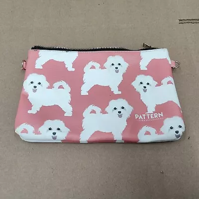 Pattern Maltese Dog Clutch Purse Missing Chain The Travel Love Bag • $24