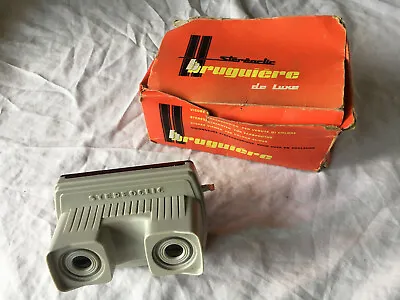 £9.99 • Buy Vintage BRUGUIERE STEREOCLIC JUNIOR Stereoscope 3D Viewer In Box & Slides France