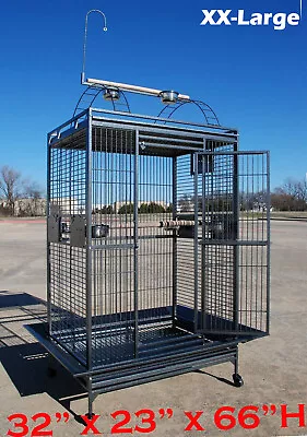 EXTRA LARGE 32 Lx23 Wx66 H Parrot Cage Large Macaw Cockatoo African Grey Amazon • $329.02