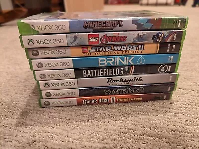 $49.99 • Buy Lot Of 8 Xbox 360 Games - Brink Star Wars Minecraft  Avengers Guitar Hero 
