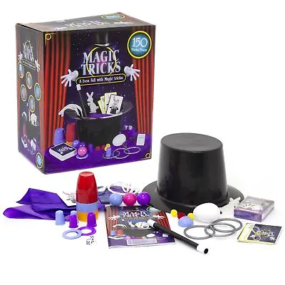 Childrens Magic Set Box Of Magic | 150 Magic Tricks For Kids Wand & Top Hat • £18.99