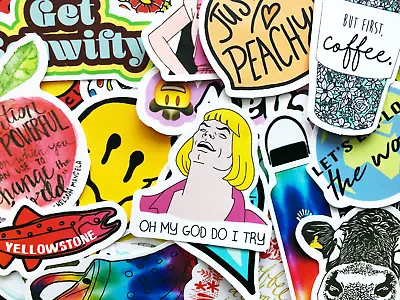 50 Fun Colorful Random Meme Stickers Scrapbooking Journal Skin Lot Decals #CY • $5.49