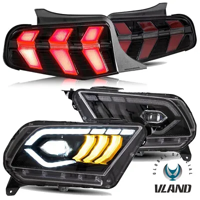 LED Headlights W/Animation +7 Modes Smoke Tail Lights For 2010-2012 Ford Mustang • $797.99