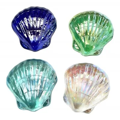 4 Glass Pectin Scallop Shell Paperweights • $24.99