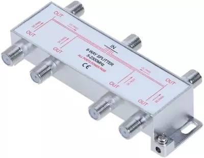 6 Way Bi-Directional 5-2300 MHz Coaxial Antenna Splitter For RG6 RG59 Coax Cable • $21.67