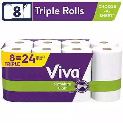 Viva Signature Cloth Paper Towels; 8 Triple Rolls (141 Sheets Per Roll) • $18.48