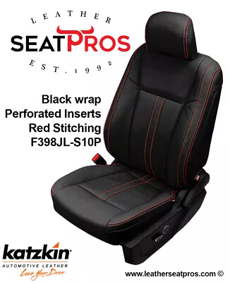 Leather Seat Covers 2015-20 Ford F-150 SuperCrew SuperCab Cab XLT STX Black Red • $1495