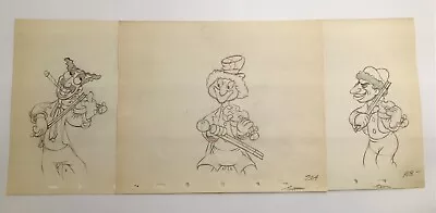 Disney's 1938 MOTHER GOOSE GOES HOLLYWOOD - MARX BROS.  Production Drawings (3) • $1800