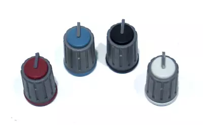 4 - PEAVEY RQ MIXER BOARD GRAY KNOBS With BLUE / RED / BLACK / LIGHT GRAY TOPS • $13.50