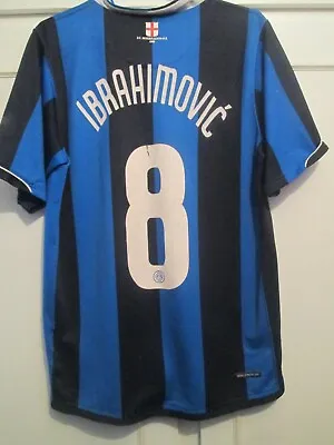 Inter Milan 2007-2008 Centenary Home Ibrahimovic 9 Football Shirt Small /58939 • £89.99