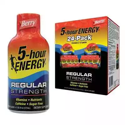 NEW 5 Hour Energy Shot Regular Strength Pomegranate 24/Count FREE DELIVERY✅ • $45.99