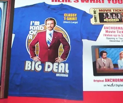 Anchorman Shirt Adult Large Blue Short Sleeve Big Deal Movie Promo Will Ferrell • $7.97