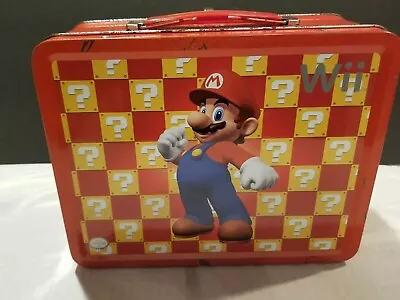 SUPER MARIO Wii Collectible Tin Starter Kit LUNCH BOX (2007) • $14.99