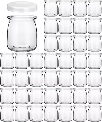 Glass Jars KAMOTA 40 PACK 6 Oz Yogurt Jars With PE Lids Glass Pudding Jars For • $42.98