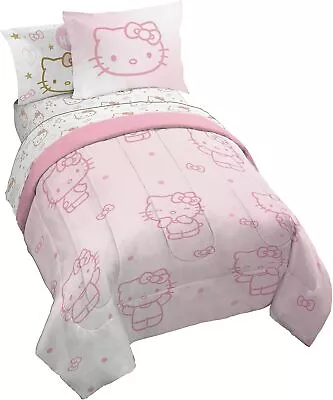 Jay Franco Hello Kitty Twin Comforter Set - 5 Piece Bedding Includes Sheet Set & • $129.22