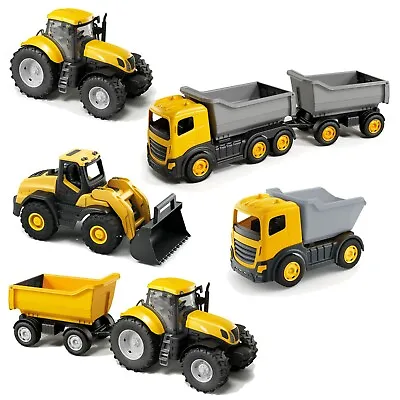 Kids Yellow Plastic Toy Tractor Sandbox Indoor Outdoor Summer Beach Play Toddler • £25.49