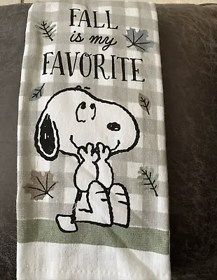 Peanuts SNOOPY   Fall Is My Favorite   Kitchen Towel Harvest Leaves ** NEW ** • $15