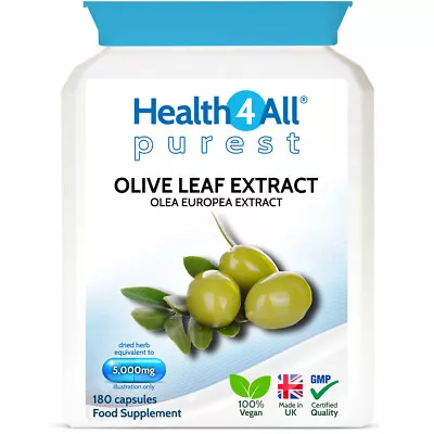 Olive Leaf Extract Capsules | NATURAL IMMUNE SUGAR & BLOOD PRESSURE SUPPORT • £16.99