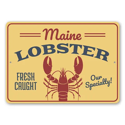 Fresh Caught Maine Lobster Our Specialty Seafood Shack Sign Beach Metal Sign • $74.25