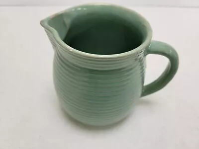 Vintage Monmouth Refrigerator Water Pitcher Milk Pitcher Green Ringed Unusual • $26.99