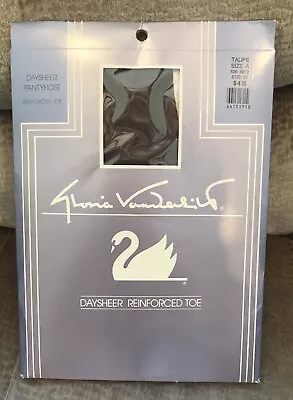 Vintage Pantyhose Small Gloria Vanderbilt Day Sheer Size A Taupe Reinforced Toe • $16.99