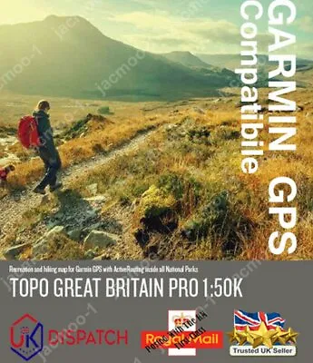 NEW  2023 Discoverer TOPO Great Britain PRO1:50k Full For Use With Garmin.. • £34.99