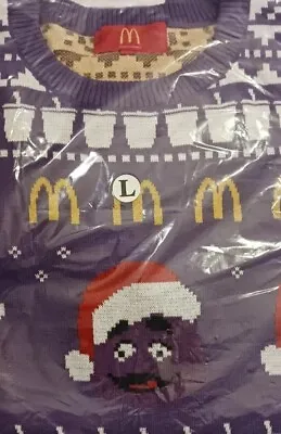 McDonald’s Ugly Grimace Christmas Sweater Size Large • $99