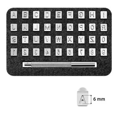 6MM Alphabet Letter Number Metal Punch Set Logo Stamp Punch Leather Craft Tool • £10.79