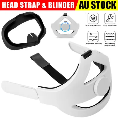 $34.95 • Buy Head Strap Fit For Oculus Quest 2 VR W/ Eye Patch Access Supporting Reality NEW