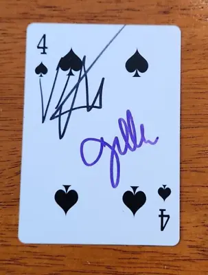 Autographed Penn & Teller Playin Card W/coa   LEGENDARY MAGICIANS • $29.95