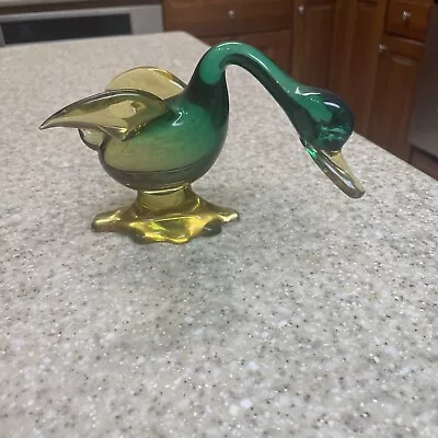 VINTAGE Murano Glass Green Duck - Seguso Figurine 1950s Made In Italy • $69.99