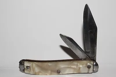 Vintage The Ideal Cracked Ice Handle 2 Blade Pocket Knife • $12.95