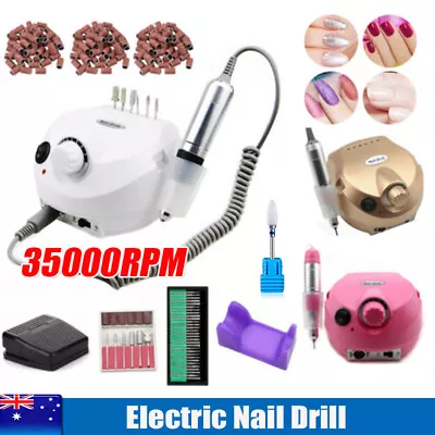 Electric Nail File Drill Bits Tool Acrylic Pedicure Manicure Machine 35000rpm  • $40.99