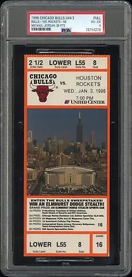 1996 PSA VG-EX 4 Chicago Bulls Jan 3 Jordan 38 Pts Ticket Stub • $57.95